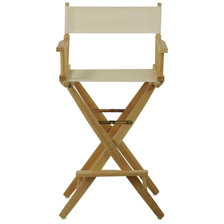 American Trail 206-30-032-12 30 in. Extra-Wide Premium Directors Chair, Natural Frame with Natural Color Cover 206-30/032-12